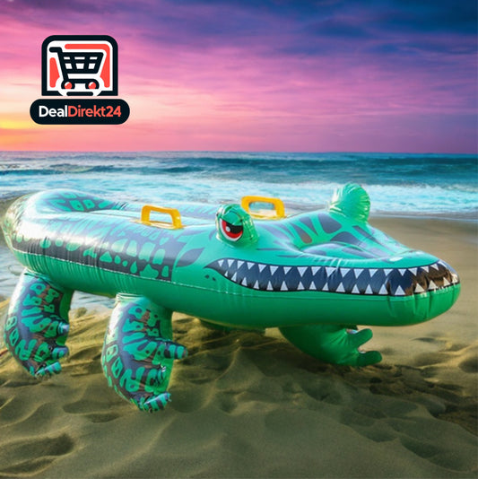 Aufblasbares Krokodil – Wasserspaß für Kinder & Erwachsene | Schwimmtier für Pool & See