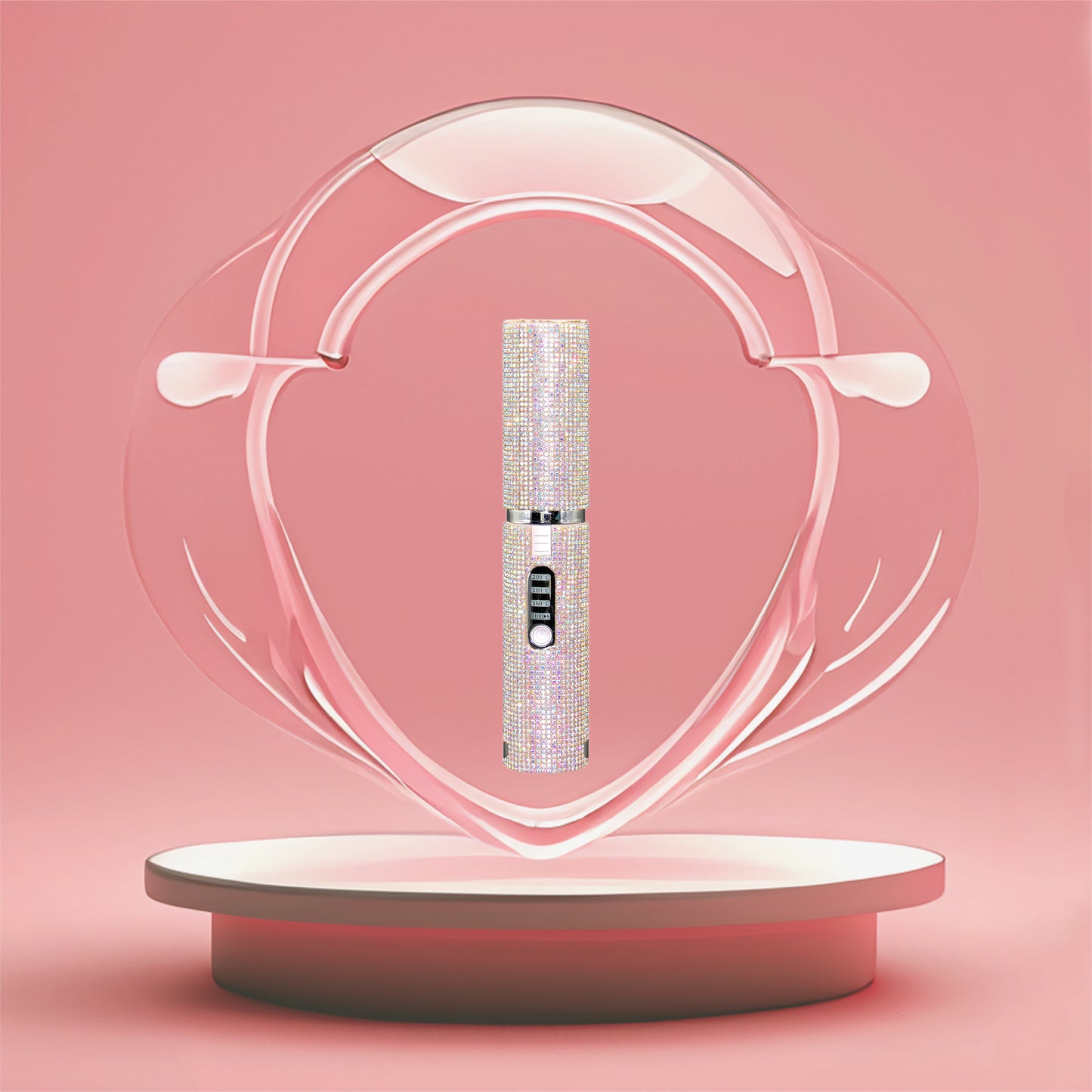 Glänzende Perfektion unterwegs – Kabelloser USB Haarglätter mit Strasssteinen