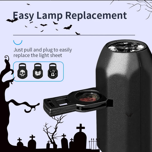 👻 USB Projektorlicht – Halloween Deko Lampe mit 360° Projektion