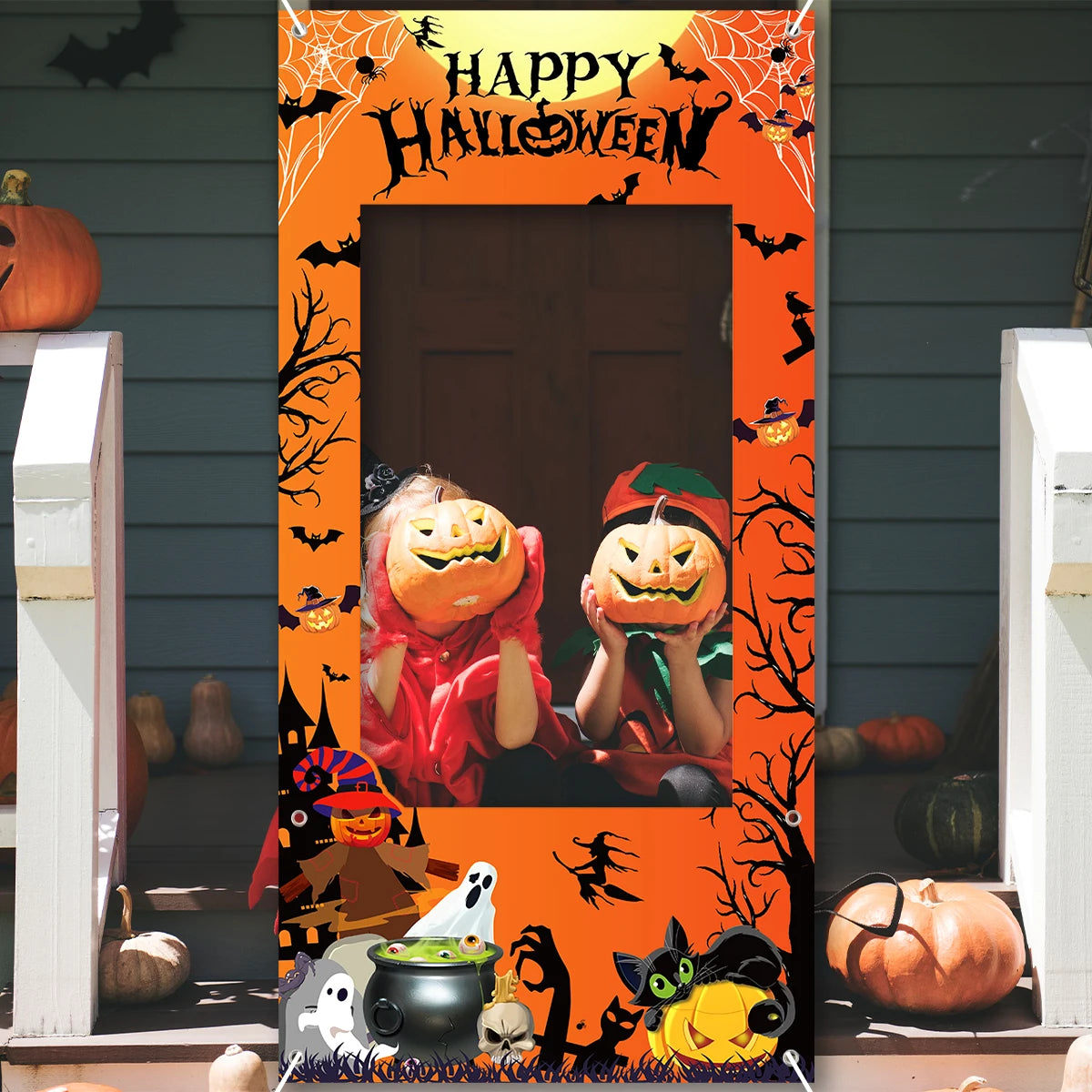 🎃 Halloween Foto-Rahmen 120x60cm – Deko & Party-Accessoire für Kinder & Erwachsene