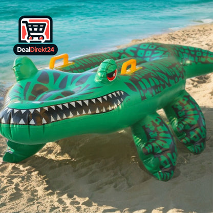 Aufblasbares Krokodil – Wasserspaß für Kinder & Erwachsene | Schwimmtier für Pool & See