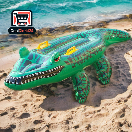 Aufblasbares Krokodil – Wasserspaß für Kinder & Erwachsene | Schwimmtier für Pool & See