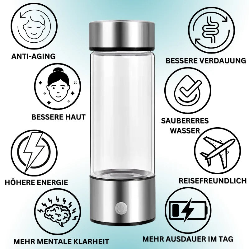 Die Wasserstoff Wasserflasche für bessere Gesundheit & mehr Energie ''HYDROGENA™''- das Original!