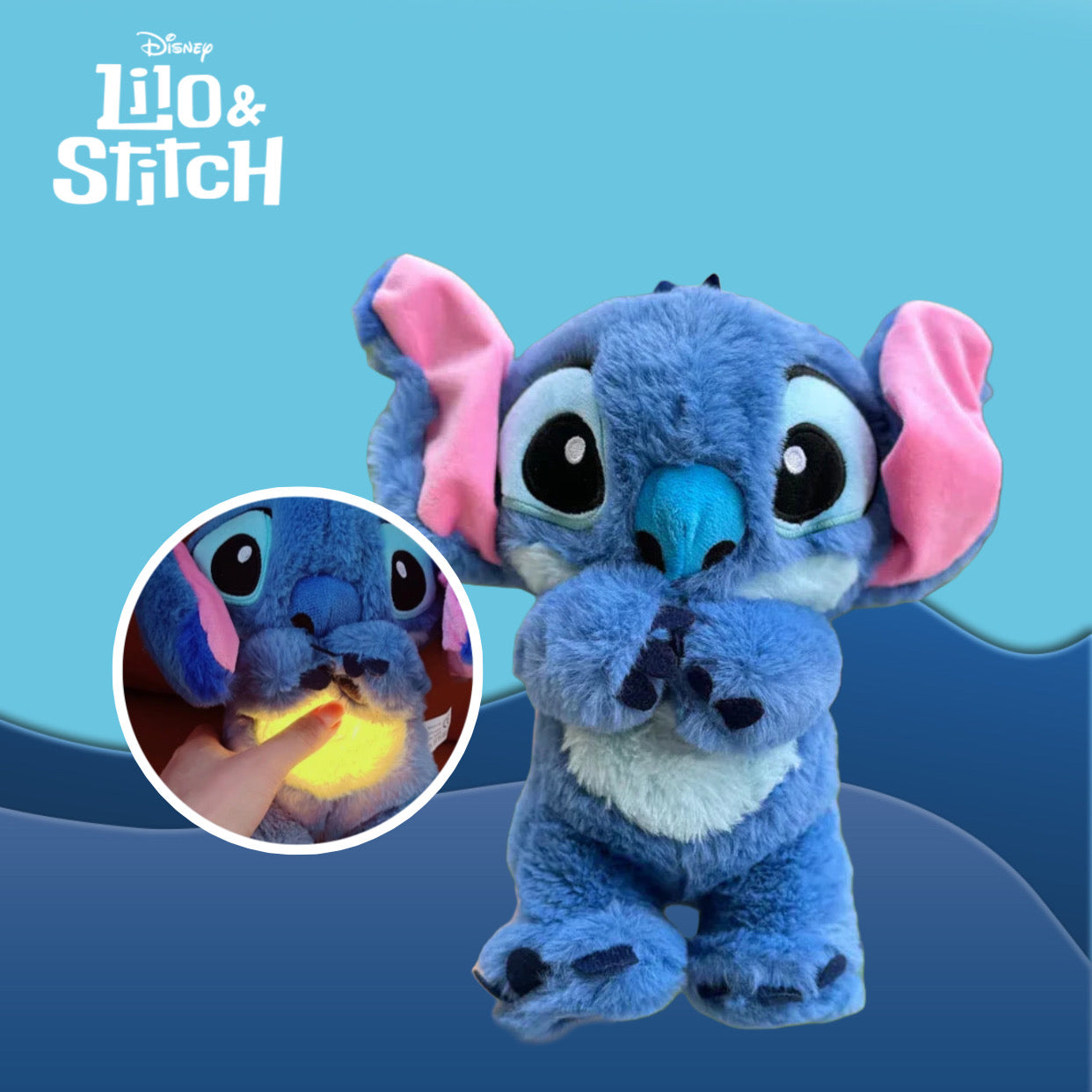 Atmendes Kuscheltier Stitch – Plüschtier mit beruhigendem Schlaflied