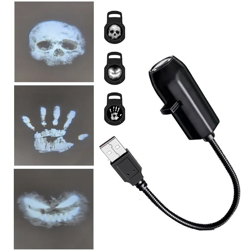 👻 USB Projektorlicht – Halloween Deko Lampe mit 360° Projektion