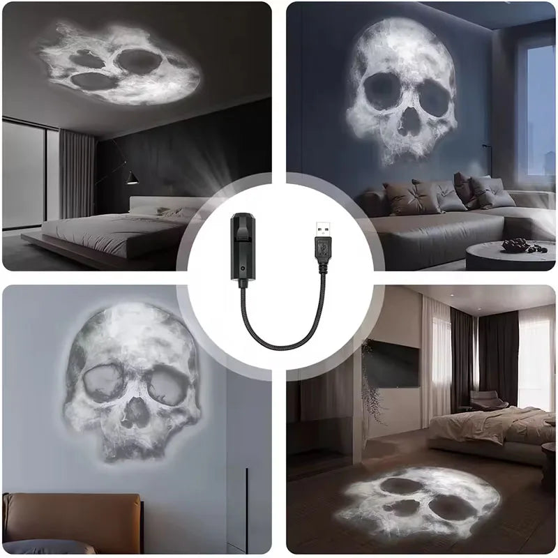 👻 USB Projektorlicht – Halloween Deko Lampe mit 360° Projektion