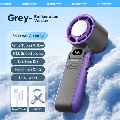 Kinscoter ICEBOOST™ – Tragbarer Turbo-Handventilator mit 3600mAh Akku