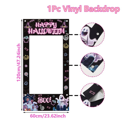 🎃 Halloween Foto-Rahmen 120x60cm – Deko & Party-Accessoire für Kinder & Erwachsene