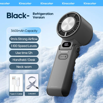 Kinscoter ICEBOOST™ – Tragbarer Turbo-Handventilator mit 3600mAh Akku