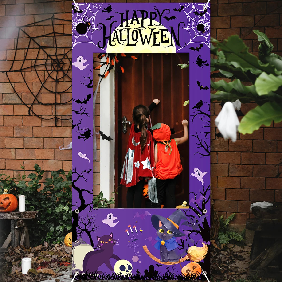 🎃 Halloween Foto-Rahmen 120x60cm – Deko & Party-Accessoire für Kinder & Erwachsene