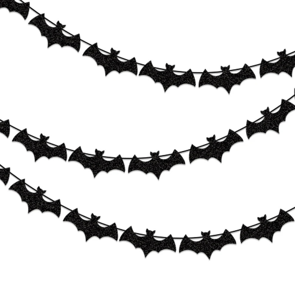 Halloween Fledermaus Girlande – Papier Deko Banner zum Aufhängen für Party & Zuhause