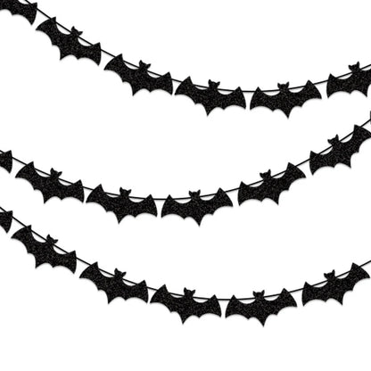 Halloween Fledermaus Girlande – Papier Deko Banner zum Aufhängen für Party & Zuhause