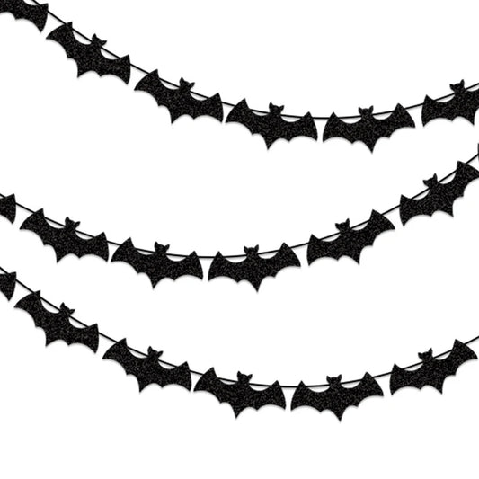 Halloween Fledermaus Girlande – Papier Deko Banner zum Aufhängen für Party & Zuhause