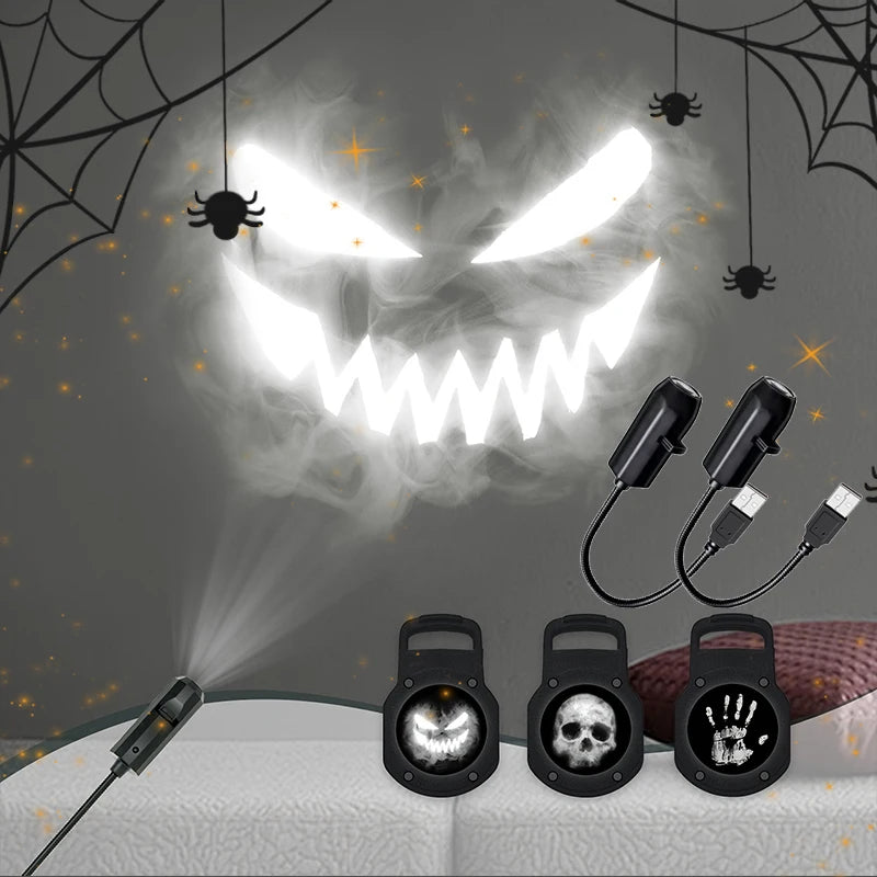 👻 USB Projektorlicht – Halloween Deko Lampe mit 360° Projektion