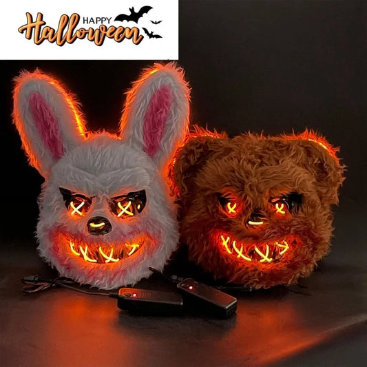 Halloween LED Horror-Maske 👹 Kaninchen oder Bär