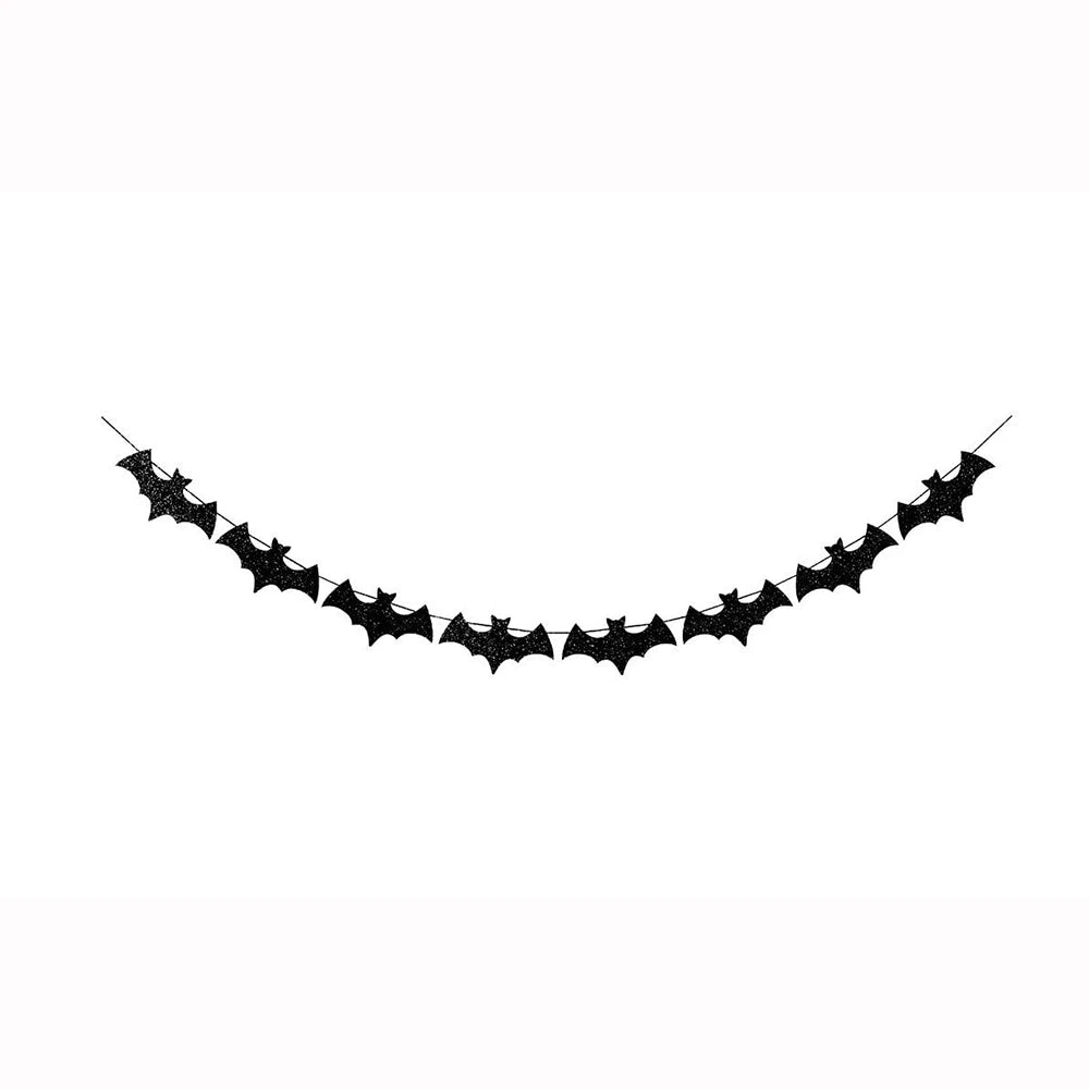 Halloween Fledermaus Girlande – Papier Deko Banner zum Aufhängen für Party & Zuhause