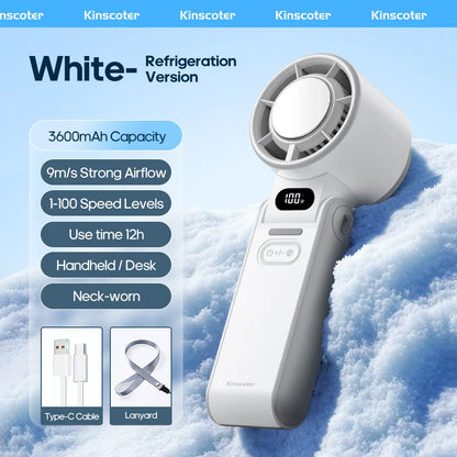 Kinscoter ICEBOOST™ – Tragbarer Turbo-Handventilator mit 3600mAh Akku