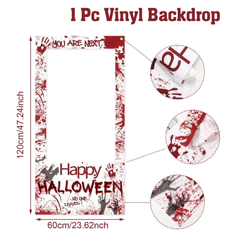 🎃 Halloween Foto-Rahmen 120x60cm – Deko & Party-Accessoire für Kinder & Erwachsene
